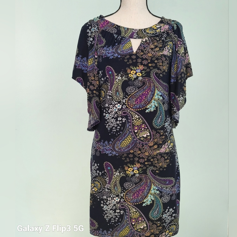 Alyn Paige Womens Dress Paisley Floral Blue Small NWT